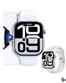 Smartwatch S10 Série 10 X Com Chatgpt - Modelo 2025 - Microwear - Relogio inteligente - Caixa Preta/Pulseira Preta Desenho Da Pulseira lisa Silicone com case transparente