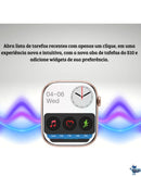 Smartwatch S10 Série 10 X Com Chatgpt - Modelo 2025 - Microwear - Relogio inteligente - Caixa Preta/Pulseira Preta Desenho Da Pulseira lisa Silicone com case transparente