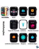 Smartwatch S10 Série 10 X Com Chatgpt - Modelo 2025 - Microwear - Relogio inteligente - Caixa Preta/Pulseira Preta Desenho Da Pulseira lisa Silicone com case transparente